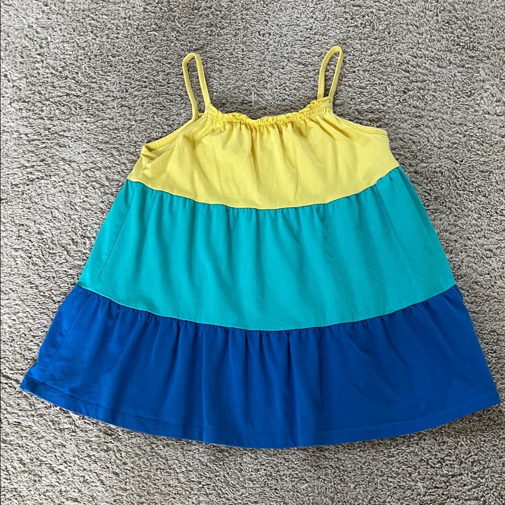 Hanna Andersson girls multi colored tiered cami tank top, 12